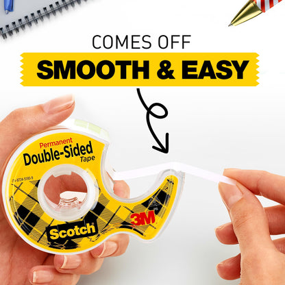 Scotch Double Sided Tape, Permanent Photo-Safe Adhesive, Clear, 1/2 inch x 500 inches per Roll, 10 Rolls (5 Packs of 2) – Scrapbooking, Crafts and Office Supplies