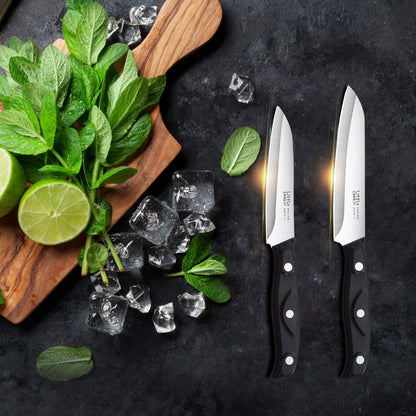 2PCS Little Cook Paring Knife Set, Ultra Sharp German Stainless Steel Kitchen Knives