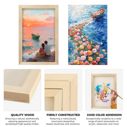 8 Pack 6 x 12 inch Wood Panel Boards,Unfinished Wood Frames for DIY Art Projects, Square Canvas for Painting, Pouring, Arts Use with Oils, Valentine's Day Halloween Christmas Decorative Panel Canvas