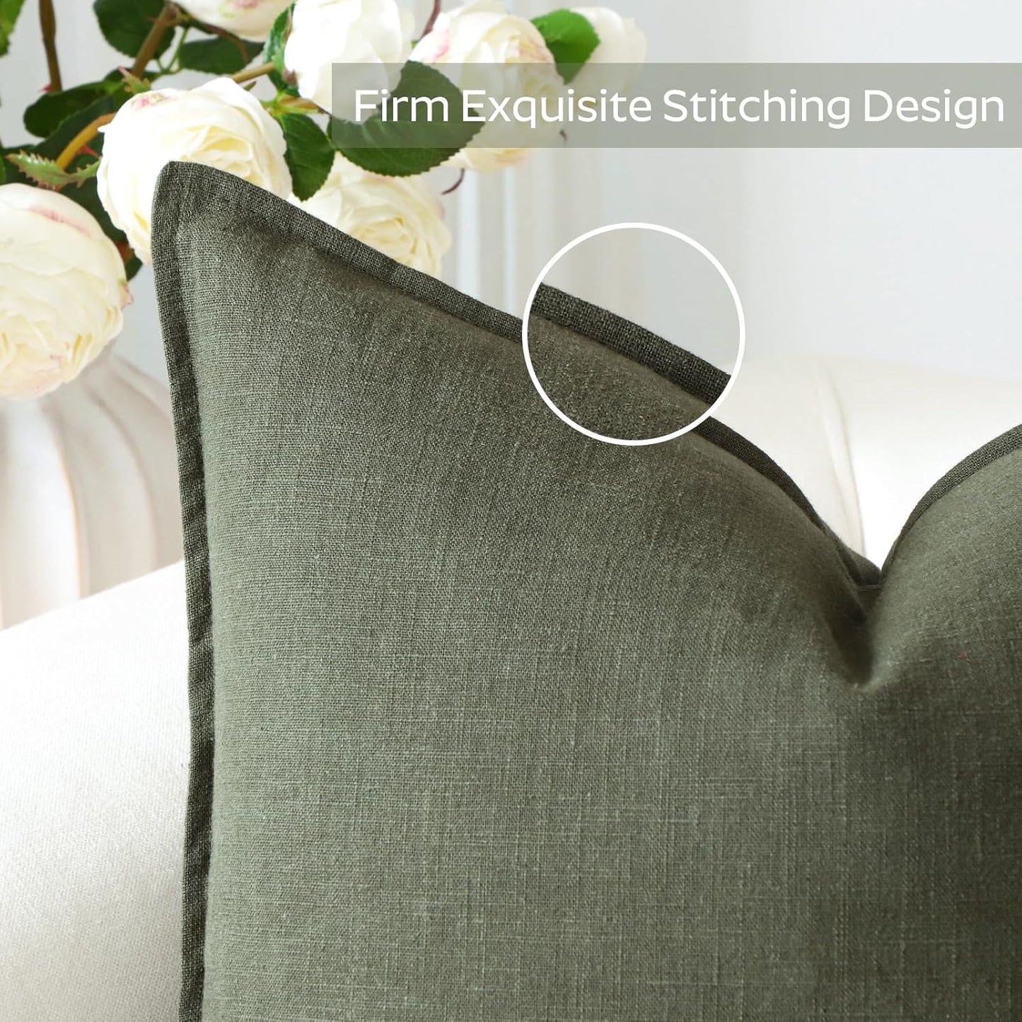 Pack 2 12 20 Inch OTOSTAR of Soft Linen Decorative Throw Pillow Covers x Solid Farmhouse Pillowcases Boho Accent Pillow