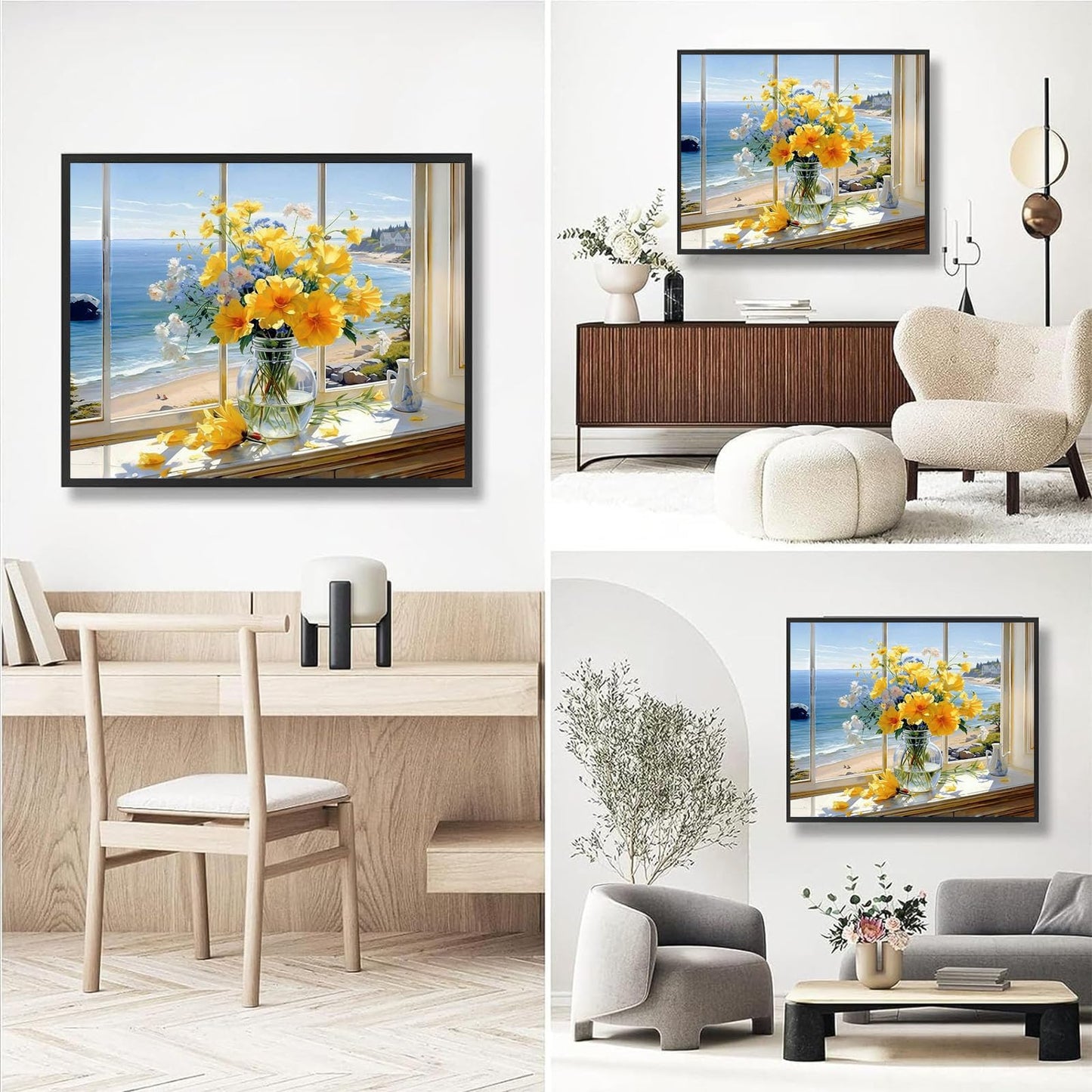 Vase Flower Paint by Numbers for Adults with Framed Canvas-with Wooden Easel,Paint by Number on Canvas Flowers,DIY Acrylic Oil Painting Kits with Brushes Nice Gift Box for Home Wall Decor(16x20inch)
