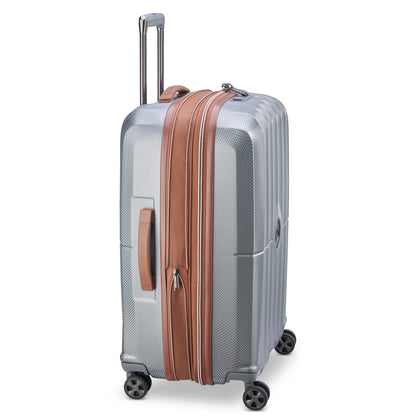 DELSEY PARIS St. Tropez Hardside Expandable Luggage with Spinner Wheels, Graphite, Checked-Medium 24 Inch