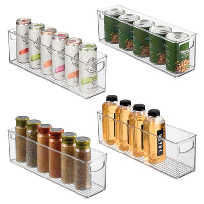 iDesign Small Stackable Storage Bins with Handles, Set of 4, Clear