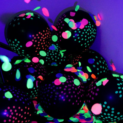 10000 pieces UV Neon Round Confetti - 5 Colors Neon Fluorescent Tissue Dot for Blacklight Party Supplies