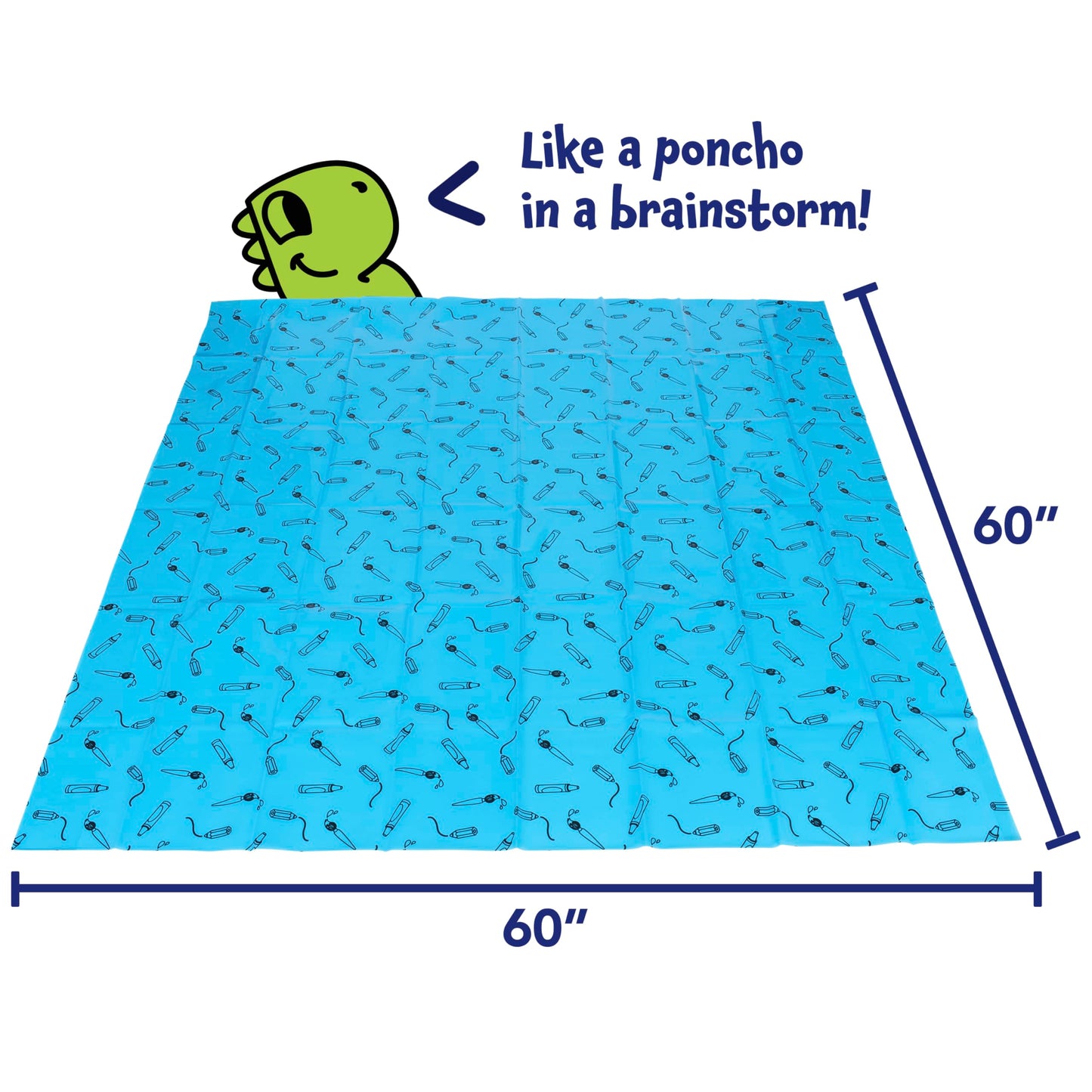 READY 2 LEARN Messy Mat | Protect Tables and Floors While Crafting | Washable High Chair Mat | Waterproof | Reusable and Lightweight | 60”L x 60”W