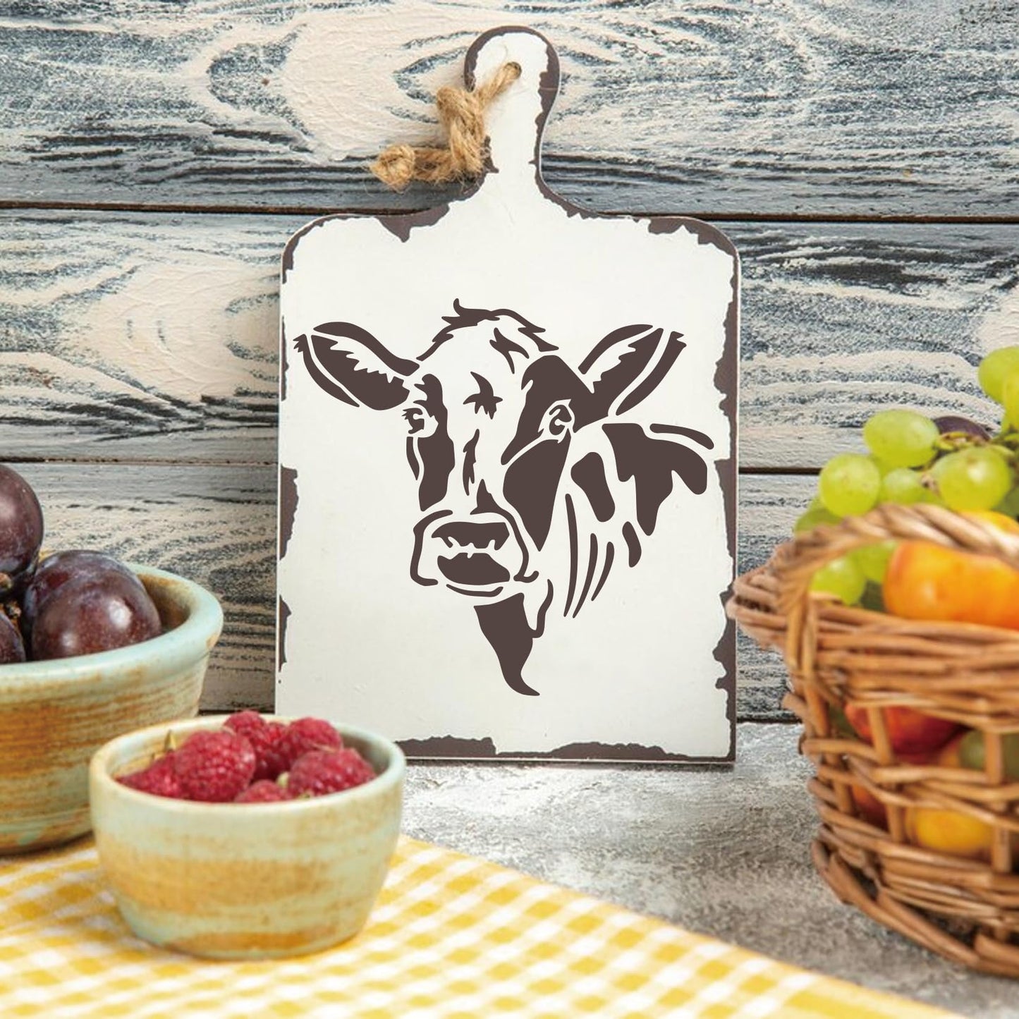 Cow Farmhouse Stencils for Painting Farm Highland Cow Paint Stencils for Painting on Wood Burning Art Craft Canvas Furniture Wall (12 Cow)