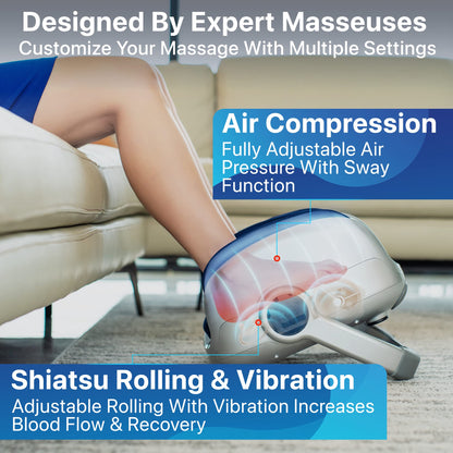 MIKO Shiatsu Foot Massager for Circulation & Pain Relief - Deep Tissue Kneading, Heat Therapy for Plantar Fasciitis, Neuropathy, Diabetics - FSA/HSA Eligible - Fits Up to Size 15