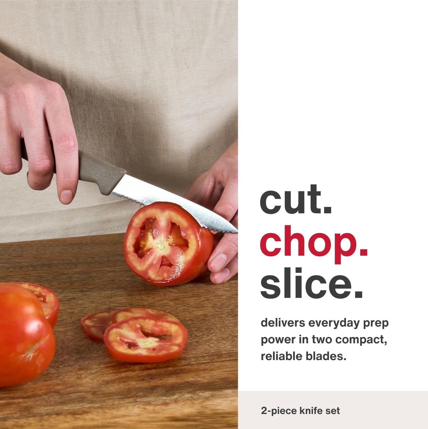 Zyliss 2-Piece Kitchen Knife Set - Stainless Steel Utility & Paring Knives - Soft Grip Handles & Sheath Covers - Durable & Sharp Cooking Blade for Everyday Use