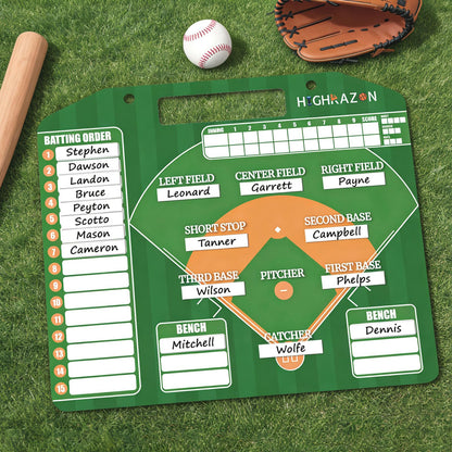 HIGHRAZON Magnetic Baseball Coach Clipboard, Dry Erase Coach Lineup Board, Premium Tactical Baseball Coaching Board with 40 Lineup Cards and Marker, Dugout Display Softball Coaching Accessories