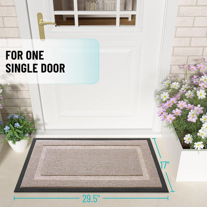 OLANLY Waterproof Front Door Mat - All-Season Indoor/Outdoor Doormat, Easy Clean, 29.5x17, Camel
