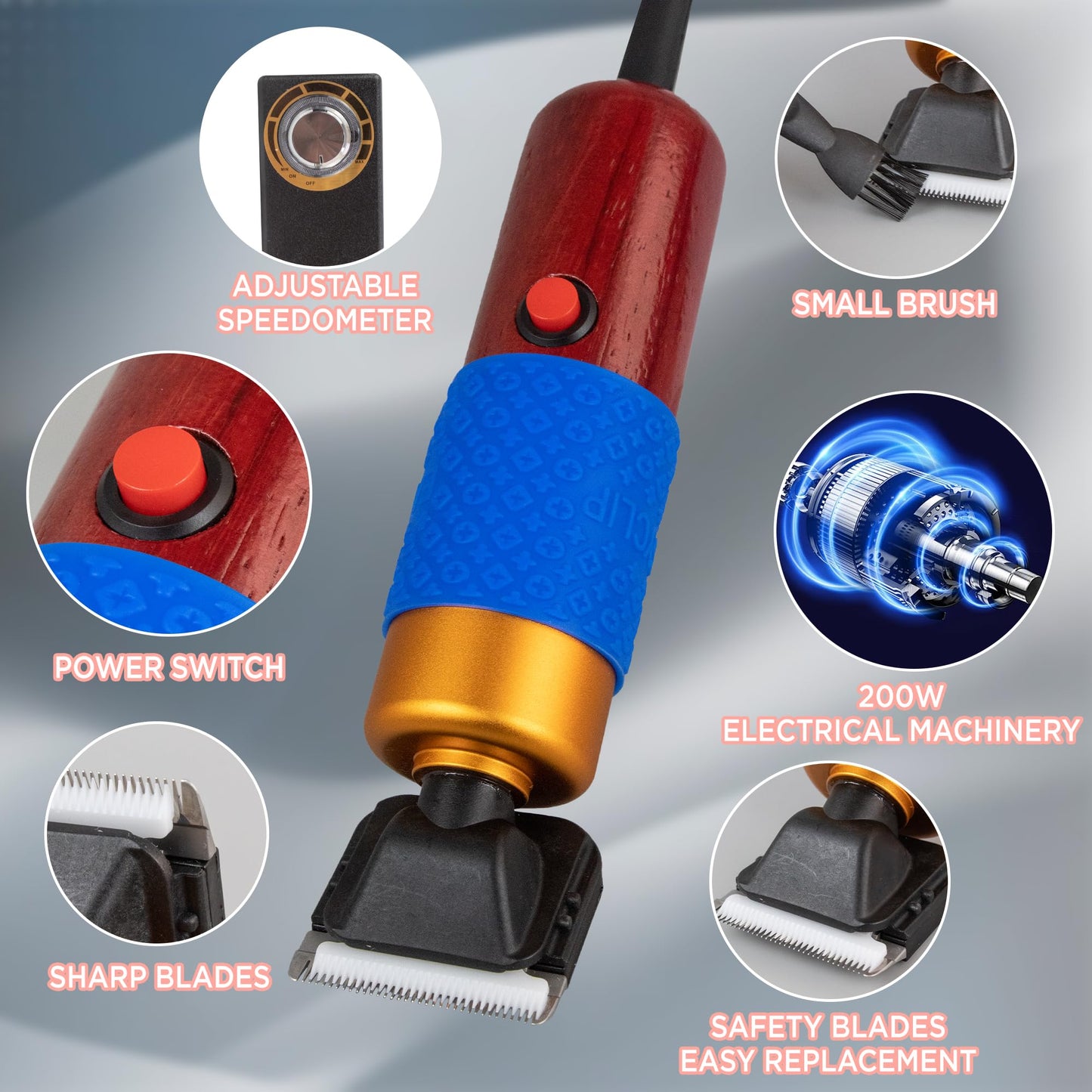 NEEDLENEST Carpet Trimmer with Shearing Guide and 2 Blades, Speed Adjustable Rug Tufting Carver Clippers, Electric Rug Shears Carpet Carving Tool for Handmade Rug Clean and Tufted Rug