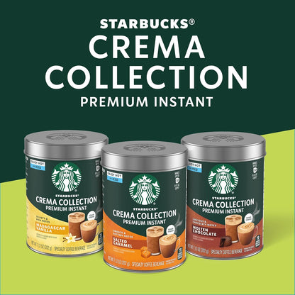 Starbucks Crema Collection Instant Coffee - Premium Salted Caramel Flavor | 100% Arabica Beans, 3 Tins (7.12 Oz Each)