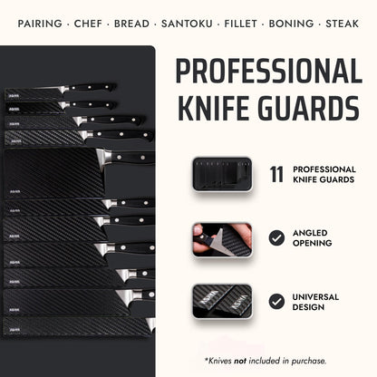 Asaya Professional Chef Knife Edge Guards – 11 Piece Knives Universal Covers - Extra Strength ABS Plastic and Food Safe Kitchen Knife Sheath Covers – Knives Not Included