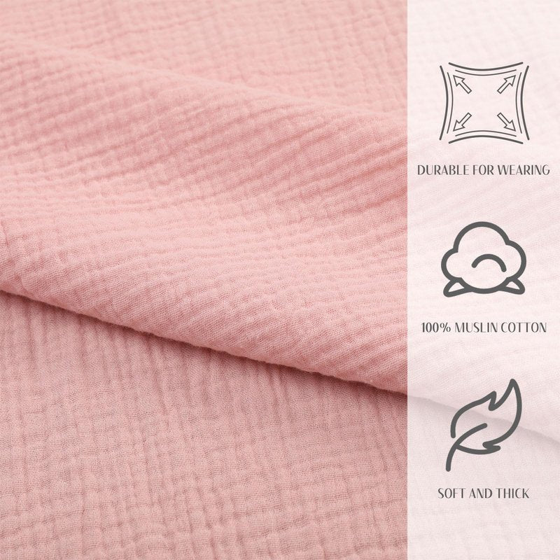 Frienda Muslin Hooded Beach Towel for 3-6 Years Kids Soft Muslin Bath Poncho for Baby Absorbent Fast Drying Blankets for Boys Girls Newborns Toddler Beach Pool Bath Essentials(Pink)