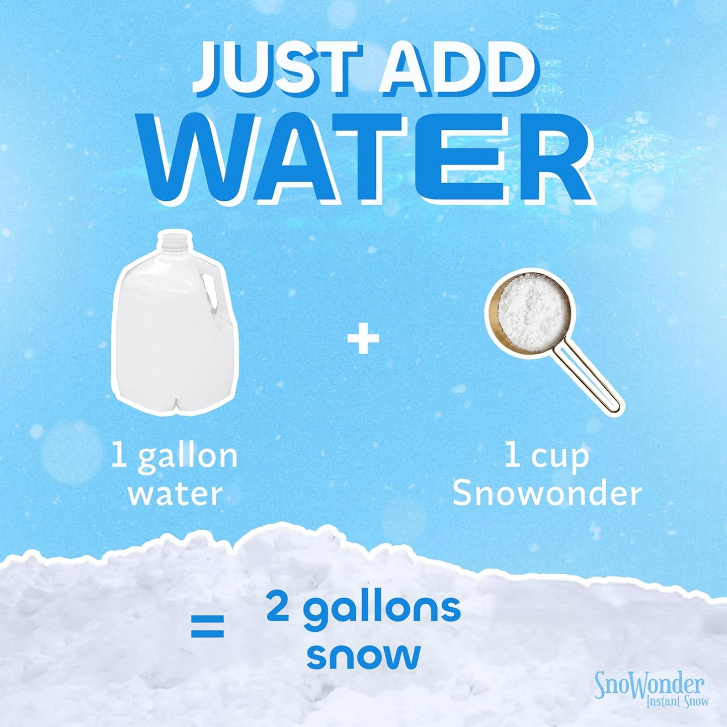 SNOWONDER Instant Fake Snow - Perfect for Cloud Slime & Winter Decor | 240 Gallons