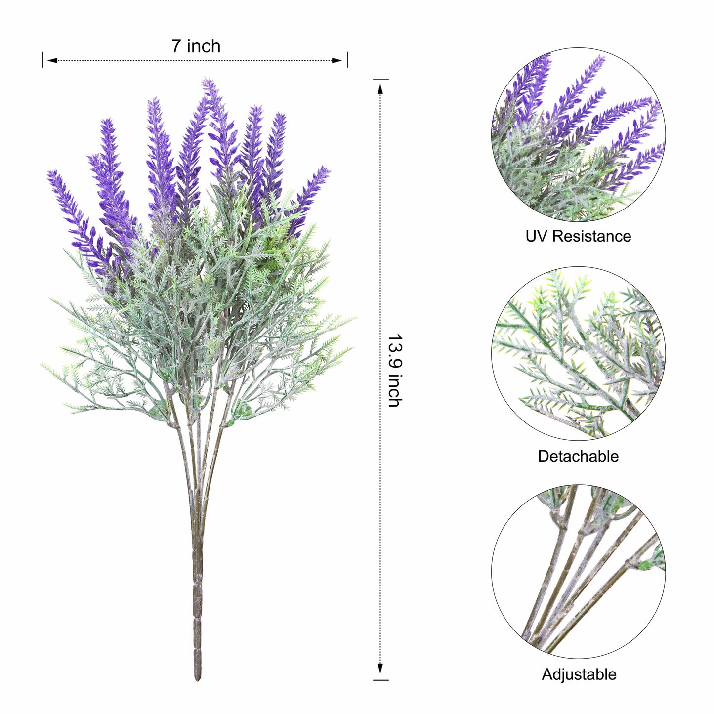 Ivydale Artificial Faux Outdoor Hanging Flowers Plants Basket for Porch Spring Decoration, 12 Bundlies Fake UV Resistant Lavender with Coconut Lining Baskets for Home Patio Balcony Yard