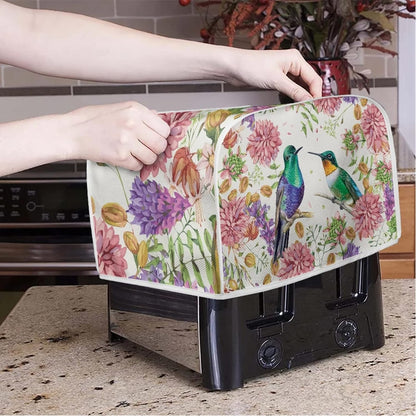 Bird Flowers Painting Toaster Cover Washable 2-Slice Toaster BreadMaker Machine Organizers Bag