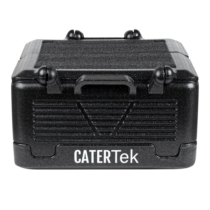 Restaurantware-Cater Tek 25 Quart Catering Hot Box, 1 Top Load Insulated Food Pan Carrier - Holds 1 Full Size 8” Deep Pan, Collapsible, Black EPP Plastic Food Box With Handles, Portable, For Buffet
