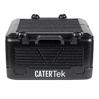 Restaurantware-Cater Tek 25 Quart Catering Hot Box, 1 Top Load Insulated Food Pan Carrier - Holds 1 Full Size 8” Deep Pan, Collapsible, Black EPP Plastic Food Box With Handles, Portable, For Buffet