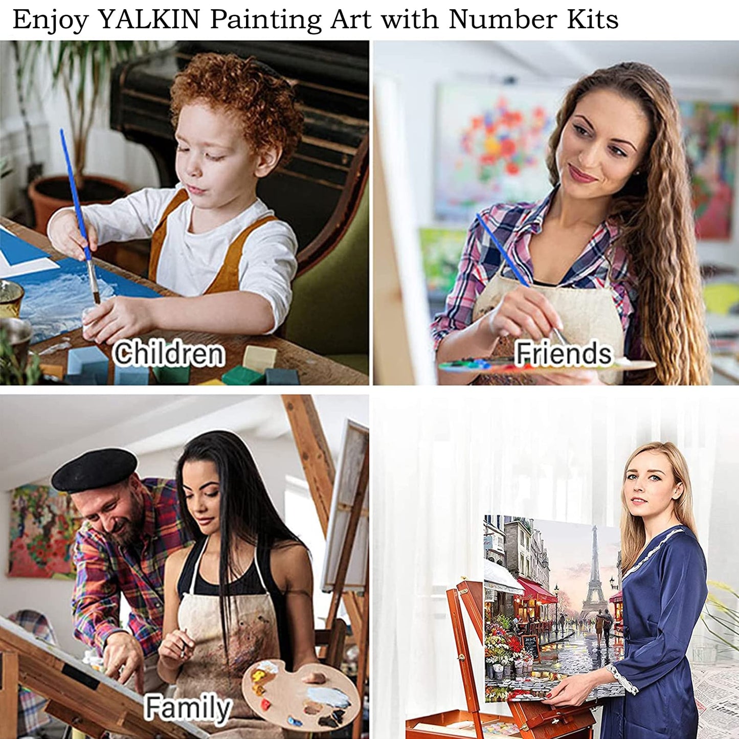 YALKIN Paint by Number for Adults Beginners,DIY Large Size (35.5 x 15.7 inch) Waterfall Paint by Numbers Arts and Crafts Paintwork with Paintbrushes Canvas Oil Painting for Home Decor,Gift