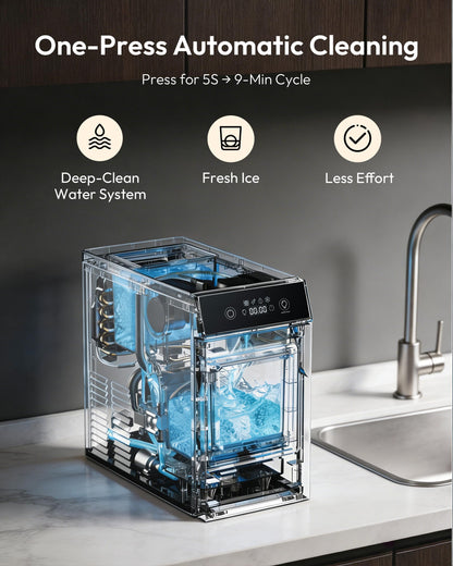 EUHOMY 2.4" Ice Ball Maker Countertop, 2Pcs Ready in 60Mins, 48Pcs/Day, 8H Timer, Self-Cleaning Sphere Ice Maker Machine with Crystal Clear Ice, Round Ice Cube Maker for Whiskey & Bourbon