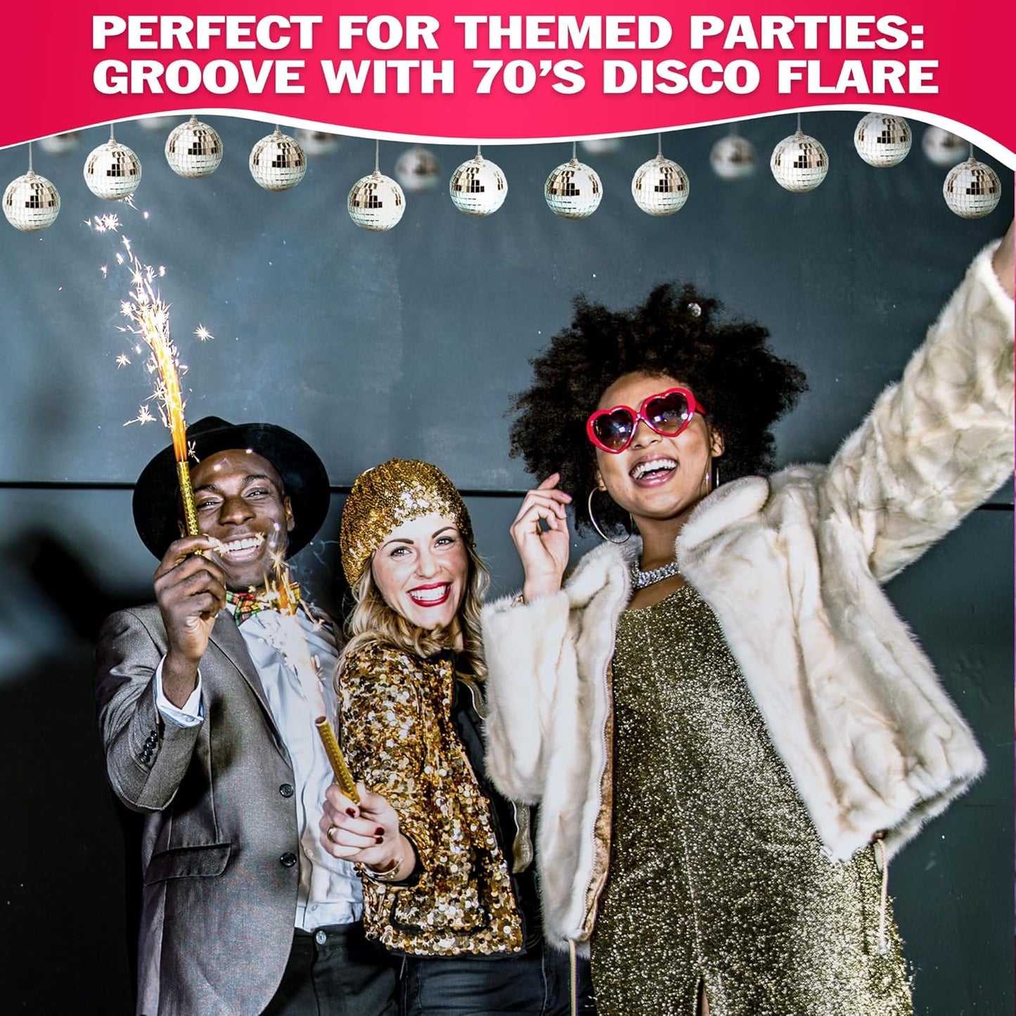 24 PCs Mini Disco Balls Set - 1.8 in Ornaments for Parties, Lightweight & Portable Decorations, Silver Sparkle