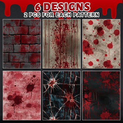 Whaline 12 Sheets Halloween Bloody Wrapping Paper - Not Roll - Scary Blood Splash Gift Wrap Paper Folded Flat for DIY Crafts Holiday Horror Spooky Eve Night Party, 19.7 x 27.6 Inch