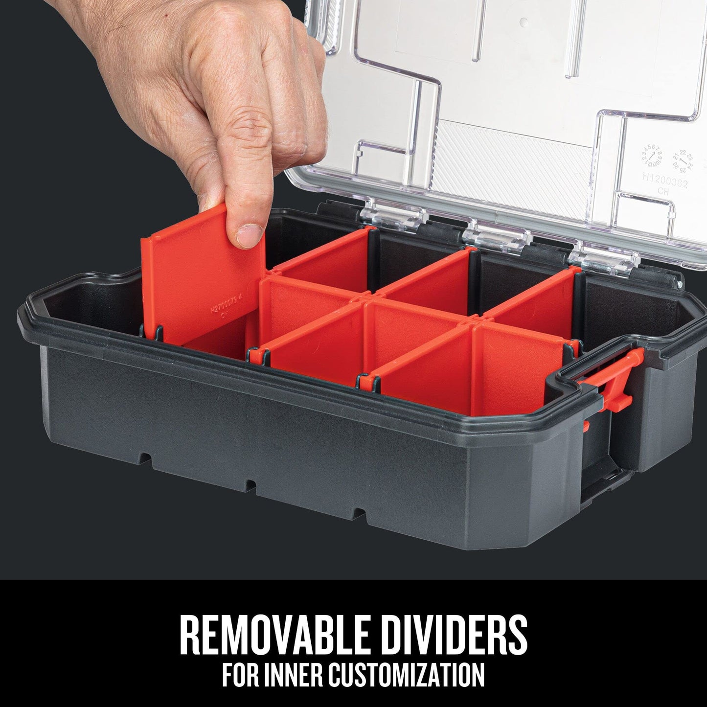 CRAFTSMAN VERSASTACK Storage Organizer, Small Parts Organizer, 8 Compartments, Lid Includes Secure Latch (CMST17827)