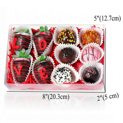 SLShePack 20PCS 8x5x2 Inch Clear Cookie Boxes Chocolate Covered Strawberry Boxes Bakery Boxes with Window Cakesickle boxes Chocolate Truffle Boxes Pretzel Boxes