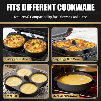 FineMade Silicone Egg Bite Molds - 4-Inch Large & Mini Molds for Instant Pot | Perfect for Healthy Snacks & Breakfast