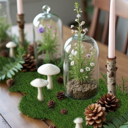 FAICOIA Fake Moss Mat 39" x 39" Faux Moss Blanket for Indoor Plants Dark Green Mossy Table Runner Artificial Moss Rug for Decorating Planters Crafts DIY Fairy Garden Floral Wedding 100 x 100cm