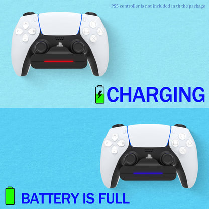 PS5 Controller Wall Mount Charger Dock,Charging Station Holder fits for Midnight Black PS5 Pro Wireless Controller with LED Indicators Fast Charging Speed Cable, 2 Pack
