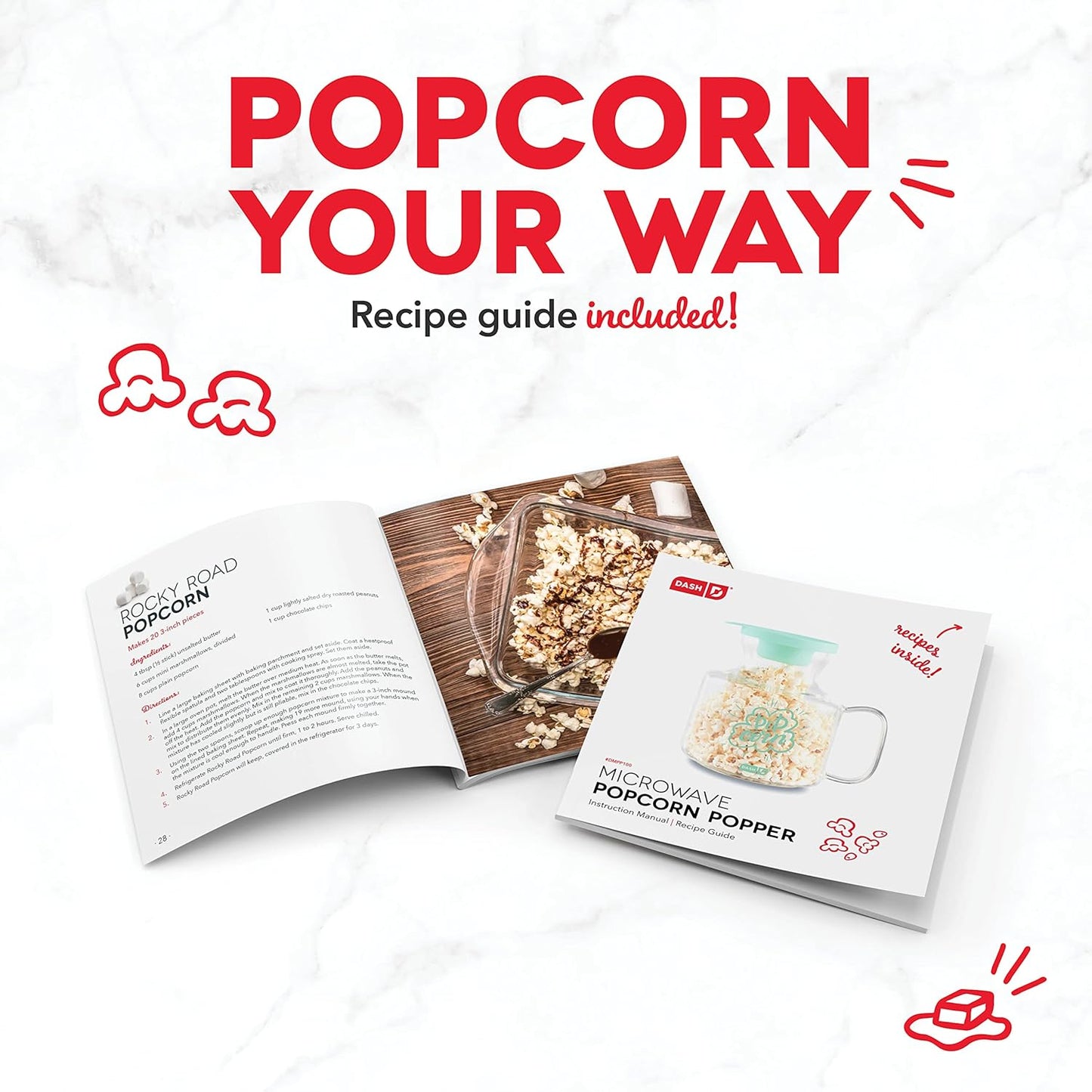 Dash Microwave Popcorn Popper for Fresh Movie Theater Style Popcorn at Home - Aqua