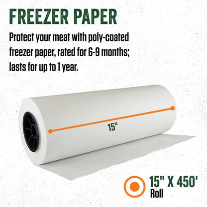 LEM Products Freezer Paper, Poly Coated, 15" x 450', White