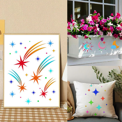 18 PCS Large Star Stencil for Painting Reusable Paint Stencils for Walls Twinkle Star Wall Drawing Stencils for Painting on Wood Craft Canvas Fabric Home Decoration