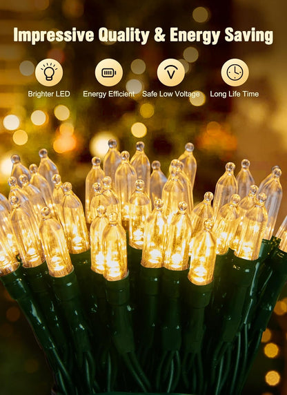 8ft 20 White2 Pack Brightown Battery Operated Christmas String Lights, LED Mini Lights with Timer, Christmas Tree