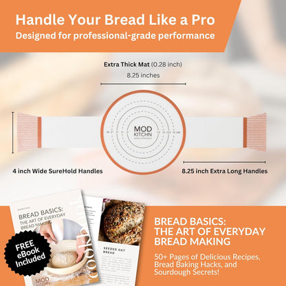Silicone Bread Sling 2-Pack, Exclusive SureHold Handles, Sourdough Baking Sling for Bread Making Tools