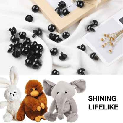 UPINS 120PCS Plastic Safety Crochet Eyes Bulk with 120PCS Washers for Crochet Crafts (0.32Inch/8mm)