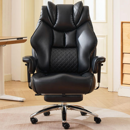 Cloomey 500lbs Big and Tall Office Chair Adjustable Lumbar Support, Extra Wide Seat Ergonomic Gaming Chair with Footrest, Heavy Duty High Back Executive Leather Computer Desk Chair