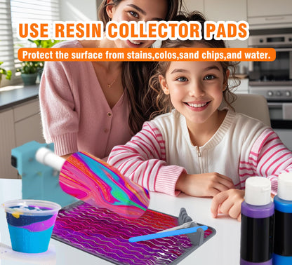 Heat-Resistant Silicone Craft Mat 16x12 Inch | Non-Slip Epoxy Resin Art Mat with Tool Organizer | Textured Surface for Jewelry, Coasters | Durable & Easy Cleanup