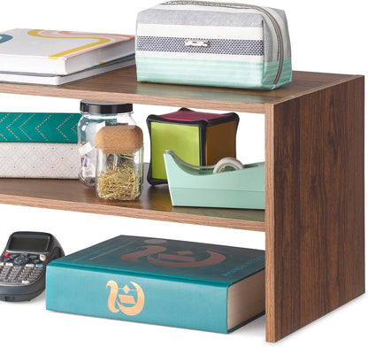 2-Shelf 24 inches Whitmor Wood Stackable Shoe Rack, Walnut