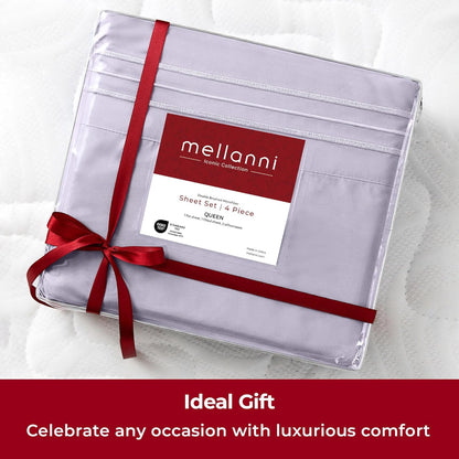 Mellanni Extra Deep Twin Sheets - Hotel Luxury Ultra Soft Cooling Bedding - Wrinkle & Stain Resistant (Twin, Lavender)