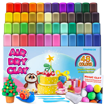 Magic Clay - Air Dry Clay 48 Colors, Modeling Clay for Kids with Tools, Soft & Ultra Light, Toys Gifts for Age 3 4 5 6 7 8+ Years Old Boys Girls Kids