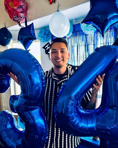 Number 3 Balloon - 40 Inch Night Blue - Perfect for 3rd Birthday Celebrations for All Ages