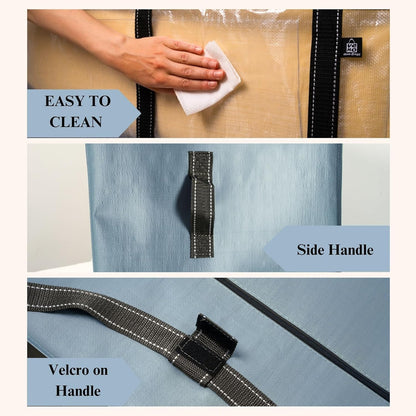 VENO Extra Large Heavy Duty Moving Bags - Ideal Storage Solution for College & Holiday Packing | Light Blue Matte, 2 Pack
