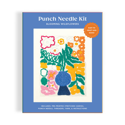 Galison Blooming Wildflowers – DIY Punch Needle Kit Includes 9 Yarns and Punch Needle to Make Beautiful Wildflower Art