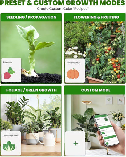 Plant Grow Light,yadoker Smart Plant Light Compatible with Alexa,Google for Indoor Plants,Height Adjustable,Customized