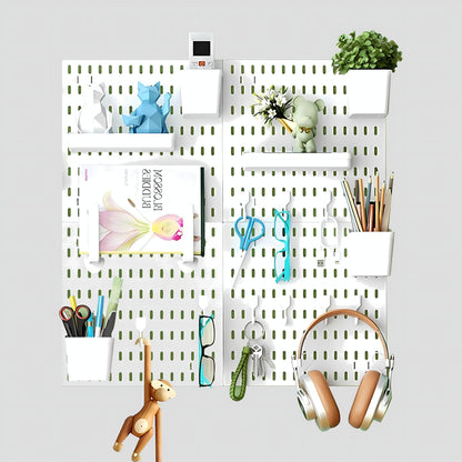Hellpnoom Pegboard Combination Kit, Modular White Pegboard Wall Organizer with 4 Pegboards & Accessories Hanging for Gaming Office Wall Storage Organizer, Crafts Displays