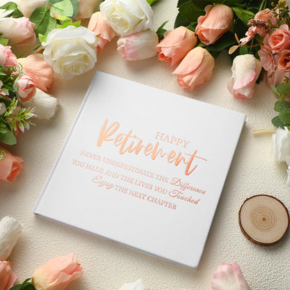 Resholder 2026 Retirement Guest Book with 2 Markers 8.7'' Square Hardcover Blank Guest Photo Signing Memory Book Happy Retirement Gift Party Supplies for Women Men Teacher Grad Decor (White,Classic)