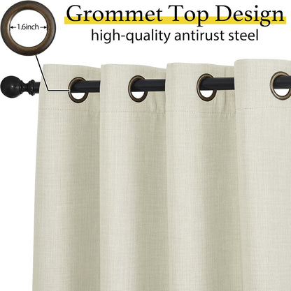 NICETOWN Blackout Curtain Valances - 30 Inch Thermal Insulating Half Curtains for Kitchen | Natural, 2 Panels